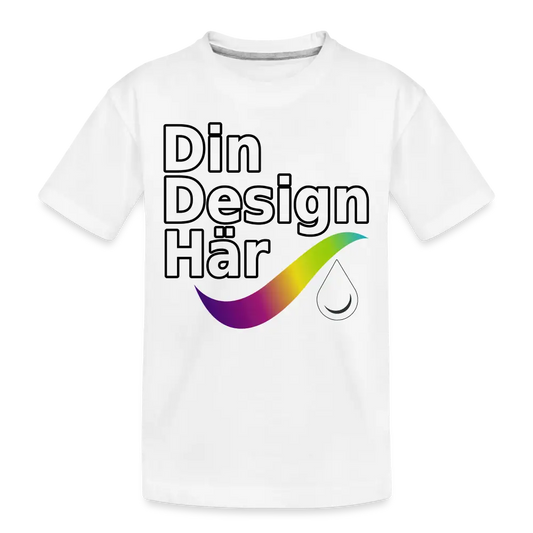Designa Ekologisk Premium-t-shirt Barn Vit / 98/104 (2 Years) - Designa Och Tryck Online
