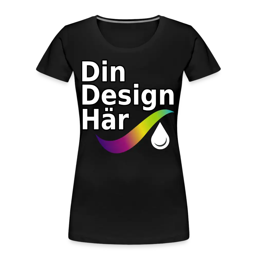 Designa Ekologisk Premium-t-shirt Dam Svart / s - Designa Och Tryck Online