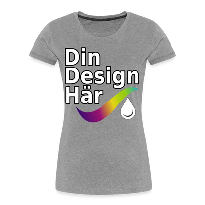 Designa Ekologisk Premium-t-shirt Dam Gråmelerad / s - Designa Och Tryck Online