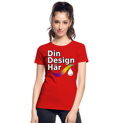 Designa Ekologisk Premium-t-shirt Dam Röd / s - Designa Och Tryck Online