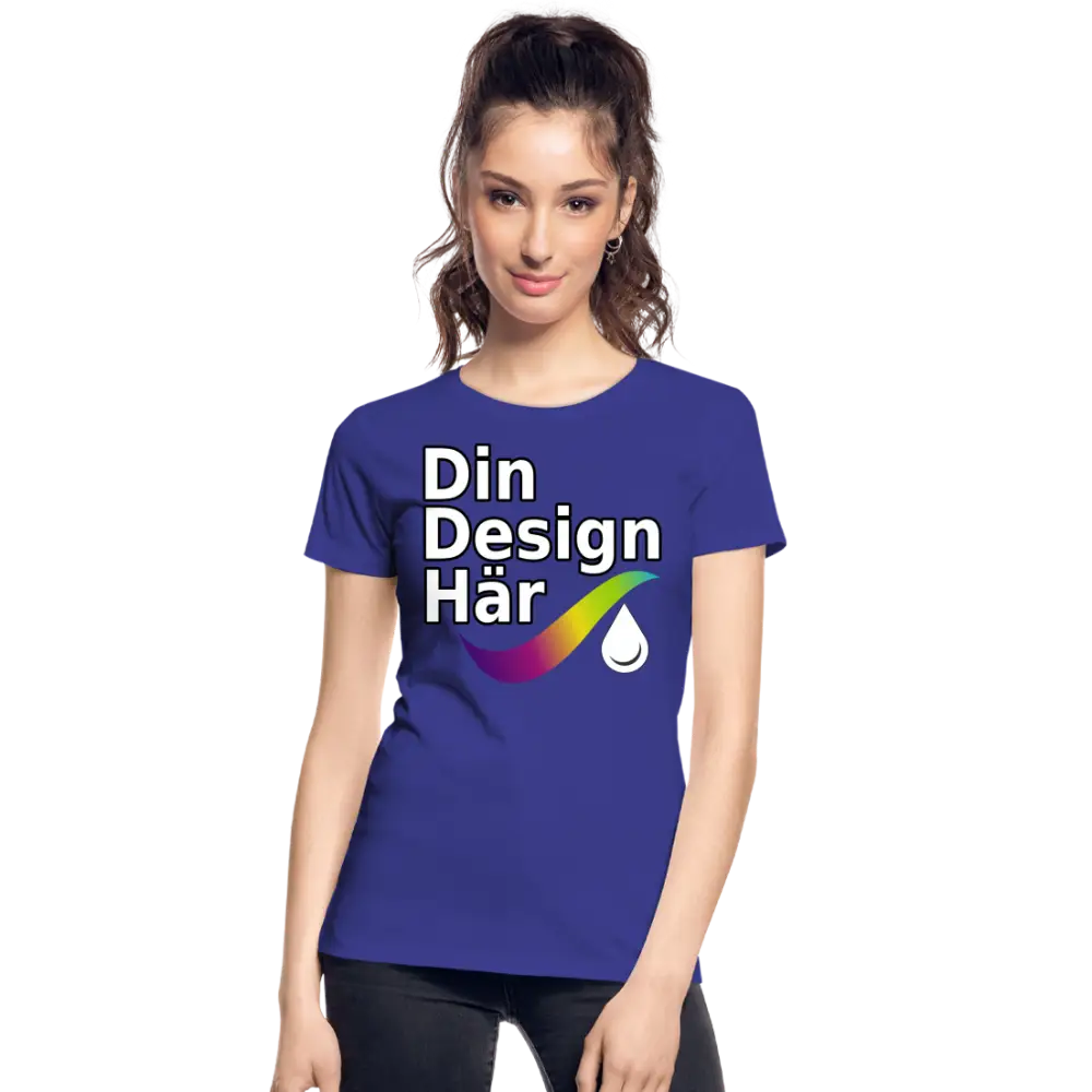 Designa Ekologisk Premium-t-shirt Dam Kungsblått / s - Designa Och Tryck Online