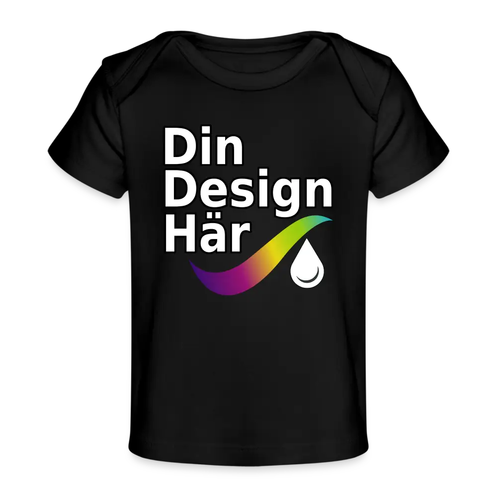 Designa Ekologisk T-shirt Baby Svart / 50/56 (0-1m) - Designa Och Tryck Online