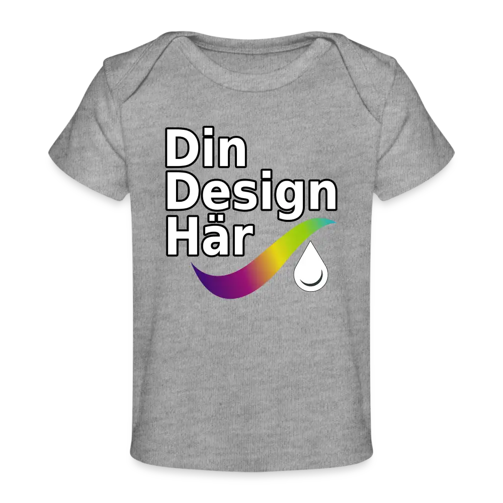Designa Ekologisk T-shirt Baby Gråmelerad / 50/56 (0-1m) - Designa Och Tryck Online