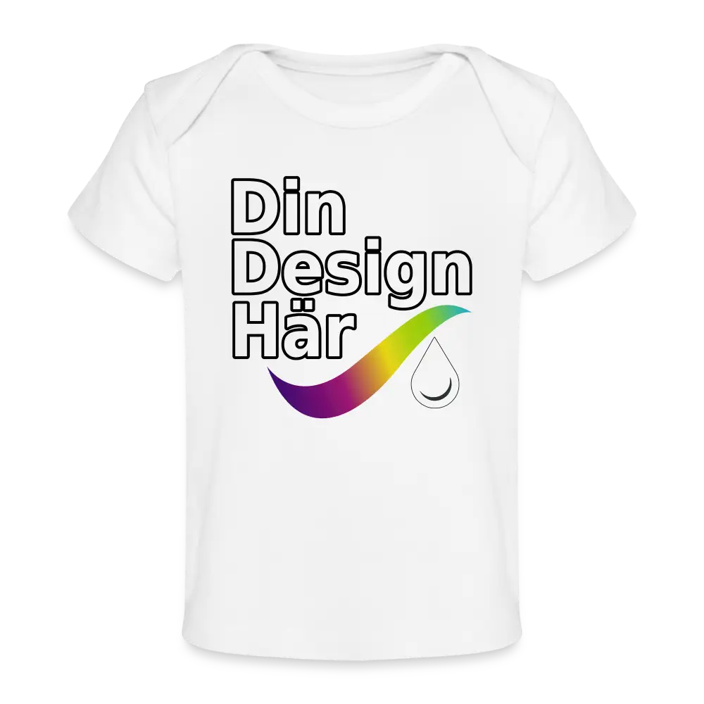 Designa Ekologisk T-shirt Baby Vit / 50/56 (0-1m) - Designa Och Tryck Online
