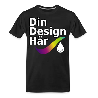 Designa Ekologisk Premium-t-shirt Herr Svart / s - Designa Och Tryck Online