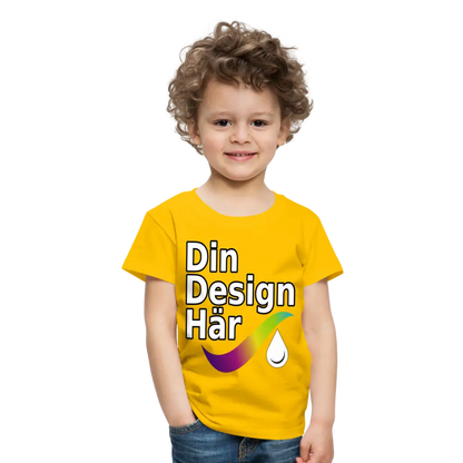 Designa Premium-t-shirt Barn Solgul / 98/104 (2 Years) - Designa Och Tryck Online