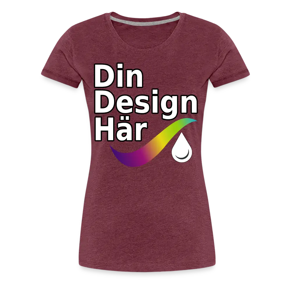 Designa Premium-t-shirt Dam Ljung Vinröd / s - Designa Och Tryck Online