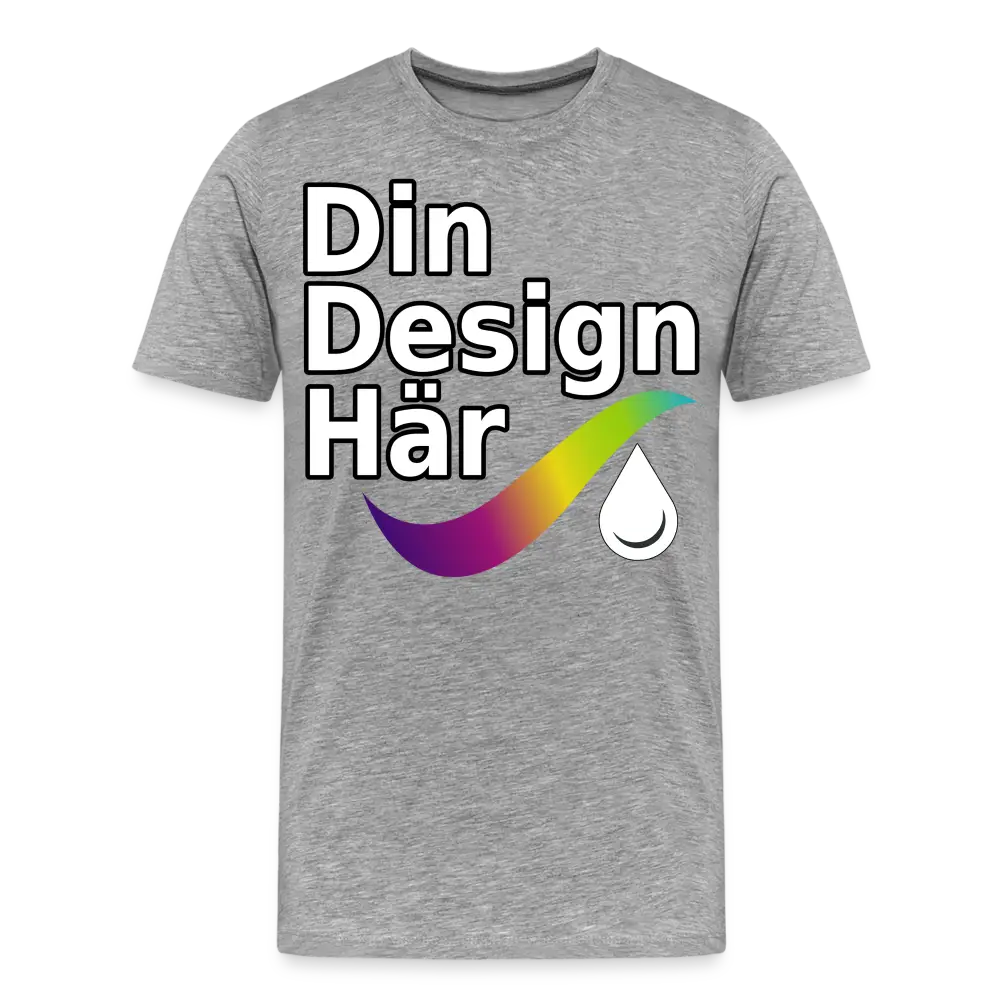 Designa Premium-t-shirt Herr Gråmelerad / s - Designa Och Tryck Online