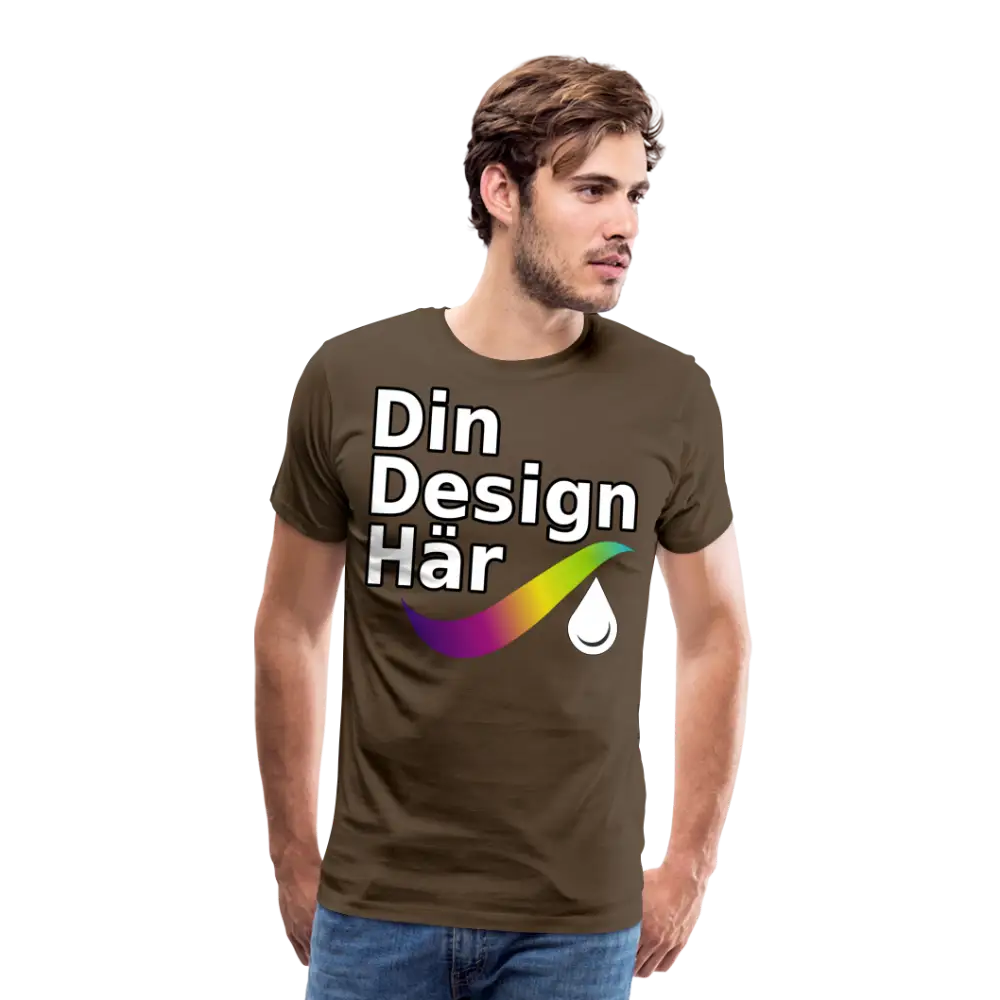 Designa Premium-t-shirt Herr ädelbrun / s - Designa Och Tryck Online