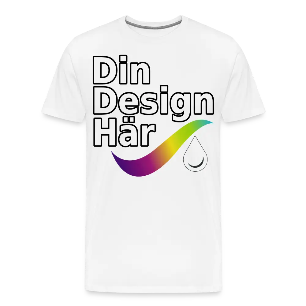 Designa Premium-t-shirt Herr Vit / s - Designa Och Tryck Online