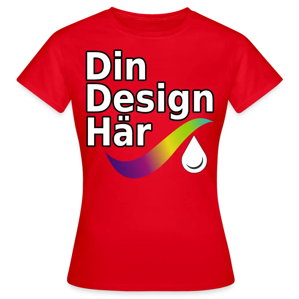 Designa T-shirt Dam Röd / s - Designa Och Tryck Online