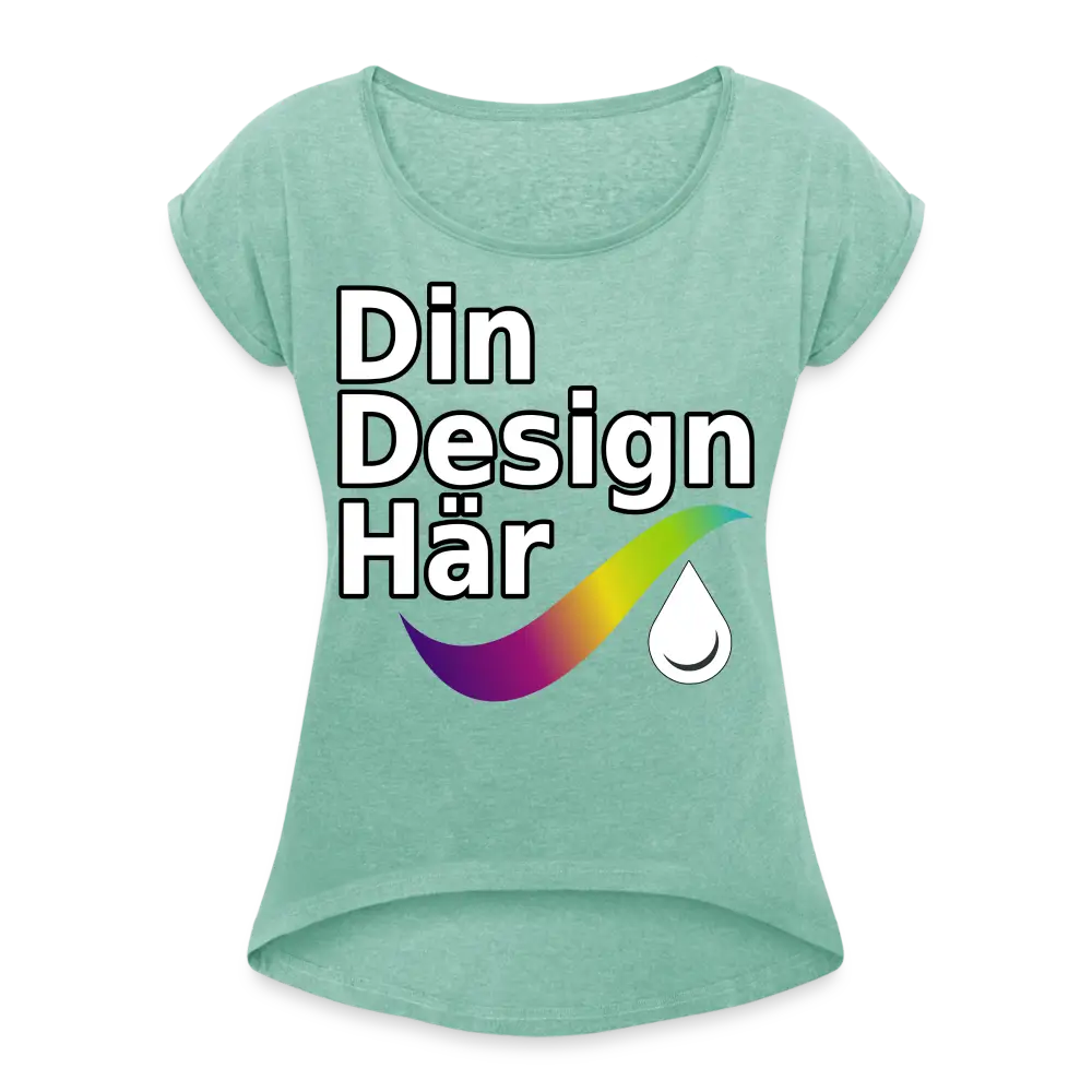 Designa T-shirt Med Upprullade ärmar Dam - Designa Och Tryck Online