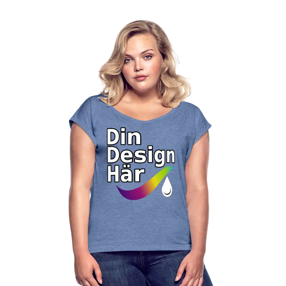 Designa T-shirt Med Upprullade ärmar Dam - Designa Och Tryck Online