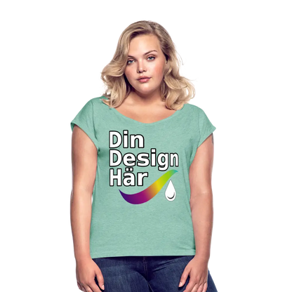 Designa T-shirt Med Upprullade ärmar Dam Ljungmynta / s - Designa Och Tryck Online