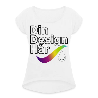 Designa T-shirt Med Upprullade ärmar Dam Vit / s - Designa Och Tryck Online