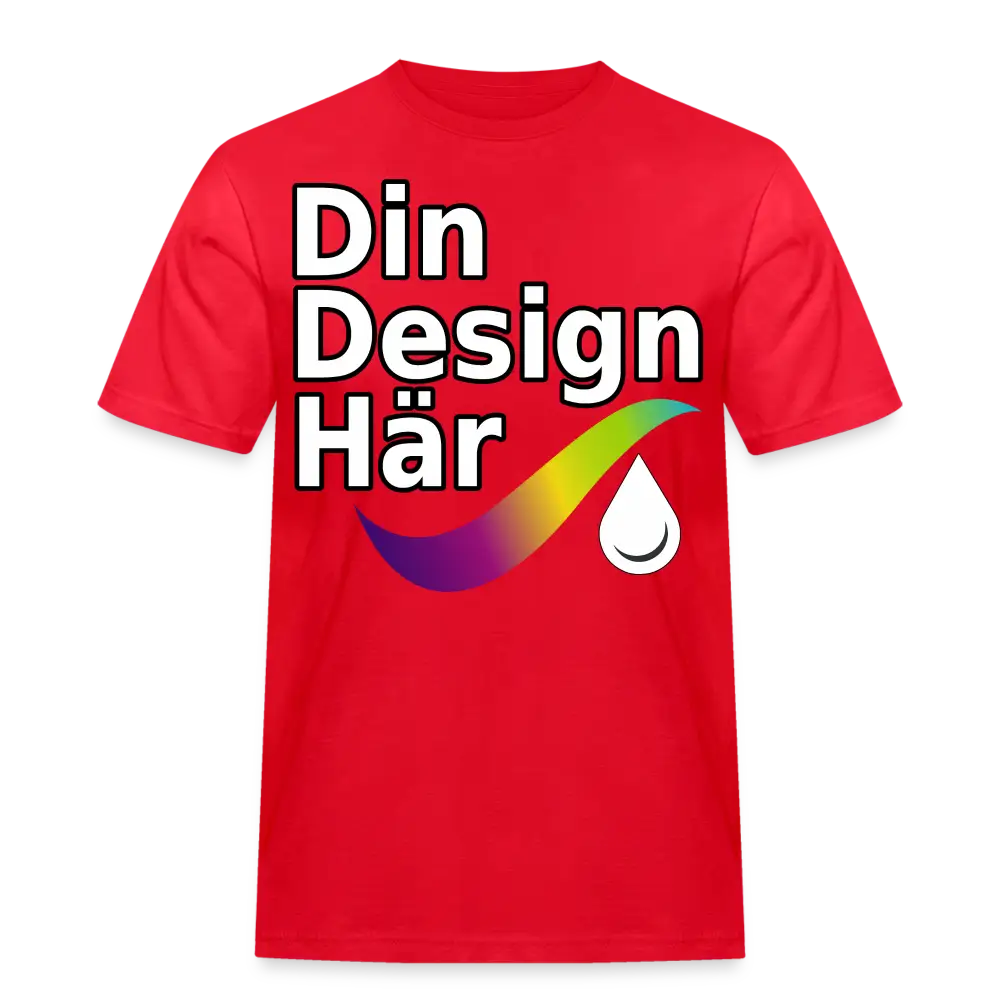 Designa Arbets-t-shirt Herr Röd / s - Designa Och Tryck Online