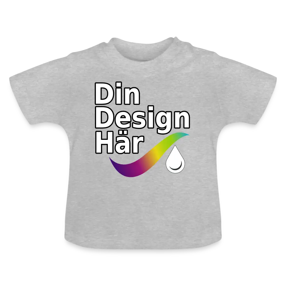 Designa Baby-t-shirt Gråmelerad / 3-6 Months - Designa Och Tryck Online