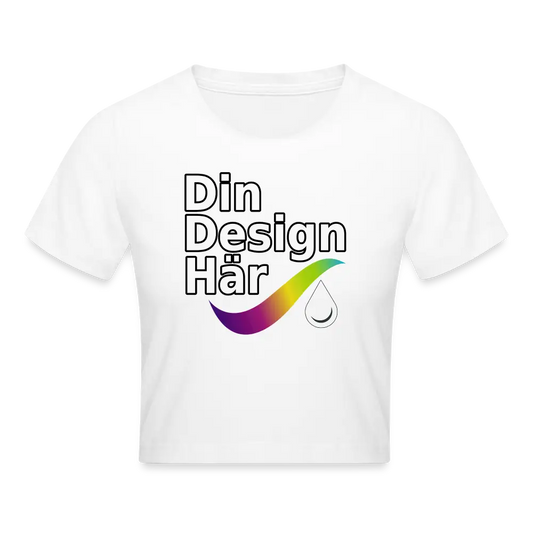 Designa Croppad T-shirt Vit / Xs - Designa Och Tryck Online
