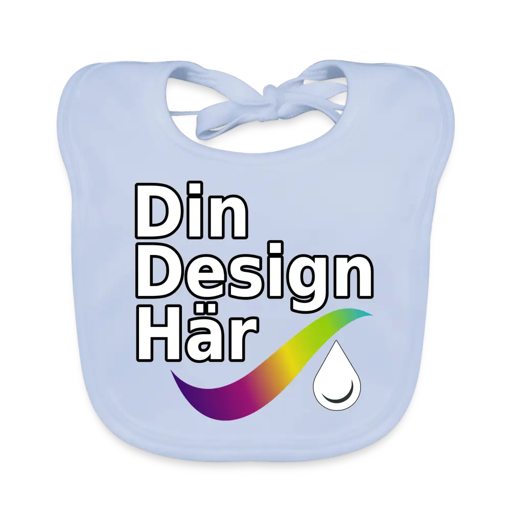 Designa Ekologisk Babyhaklapp Himmelsblå - Designa Och Tryck Online