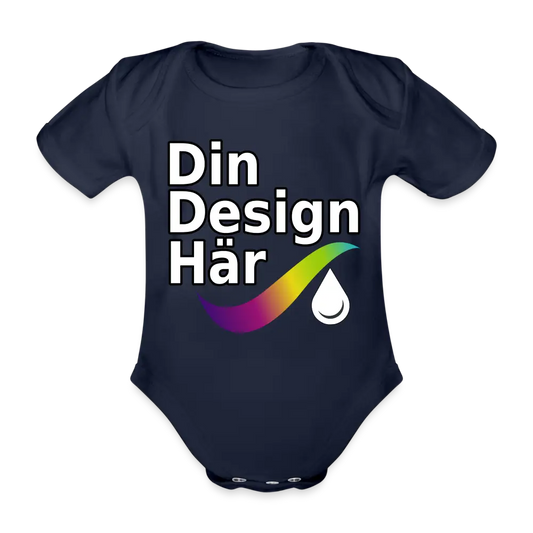 Designa Ekologisk Kortärmad Babybody Mörk Marinblå / 50/56 (0-1m) - Designa Och Tryck Online