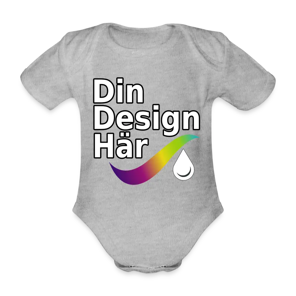Designa Ekologisk Kortärmad Babybody Gråmelerad / 50/56 (0-1m) - Designa Och Tryck Online