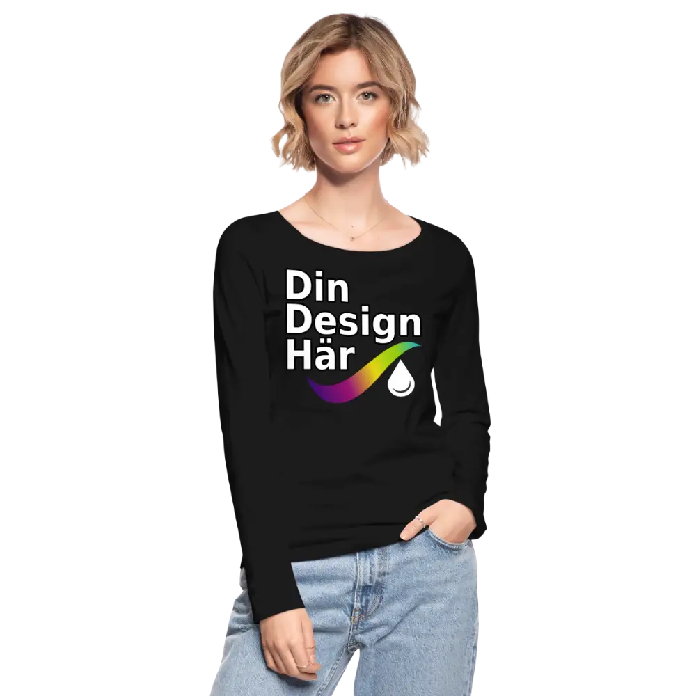 Designa Ekologisk Långärmad T-shirt Dam Från Stanley & Stella Svart / s - Designa Och Tryck Online