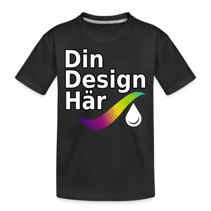 Designa Ekologisk Premium-t-shirt Barn Svart / 98/104 (2 Years) - Designa Och Tryck Online
