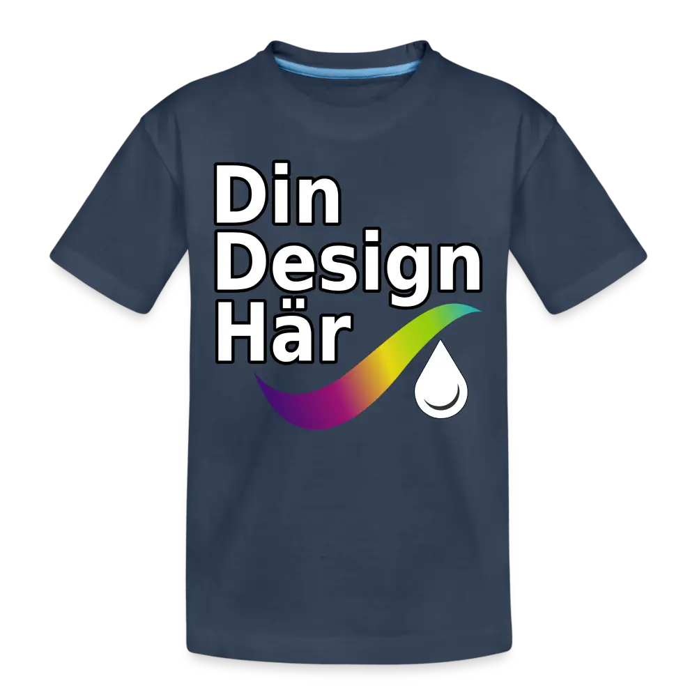 Designa Ekologisk Premium-t-shirt Barn Marin / 98/104 (2 Years) - Designa Och Tryck Online