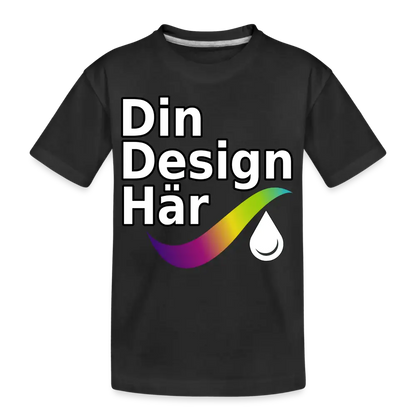 Designa Ekologisk Premium-t-shirt Tonåring Svart / 146/152 (10 Years) - Designa Och Tryck Online