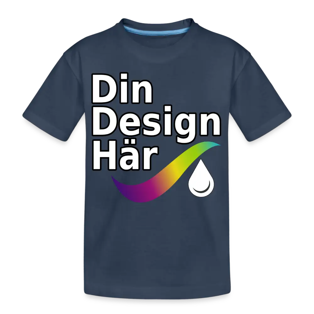 Designa Ekologisk Premium-t-shirt Tonåring Marin / 146/152 (10 Years) - Designa Och Tryck Online
