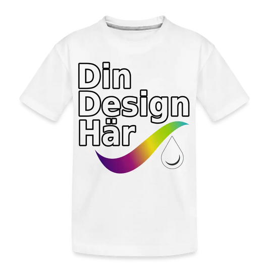 Designa Ekologisk Premium-t-shirt Tonåring Vit / 146/152 (10 Years) - Designa Och Tryck Online