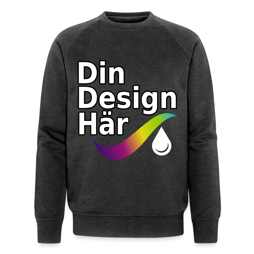 Designa Ekologisk Sweatshirt Herr Från Stanley & Stella Mörkgrå Ljung / s - Designa Och Tryck Online