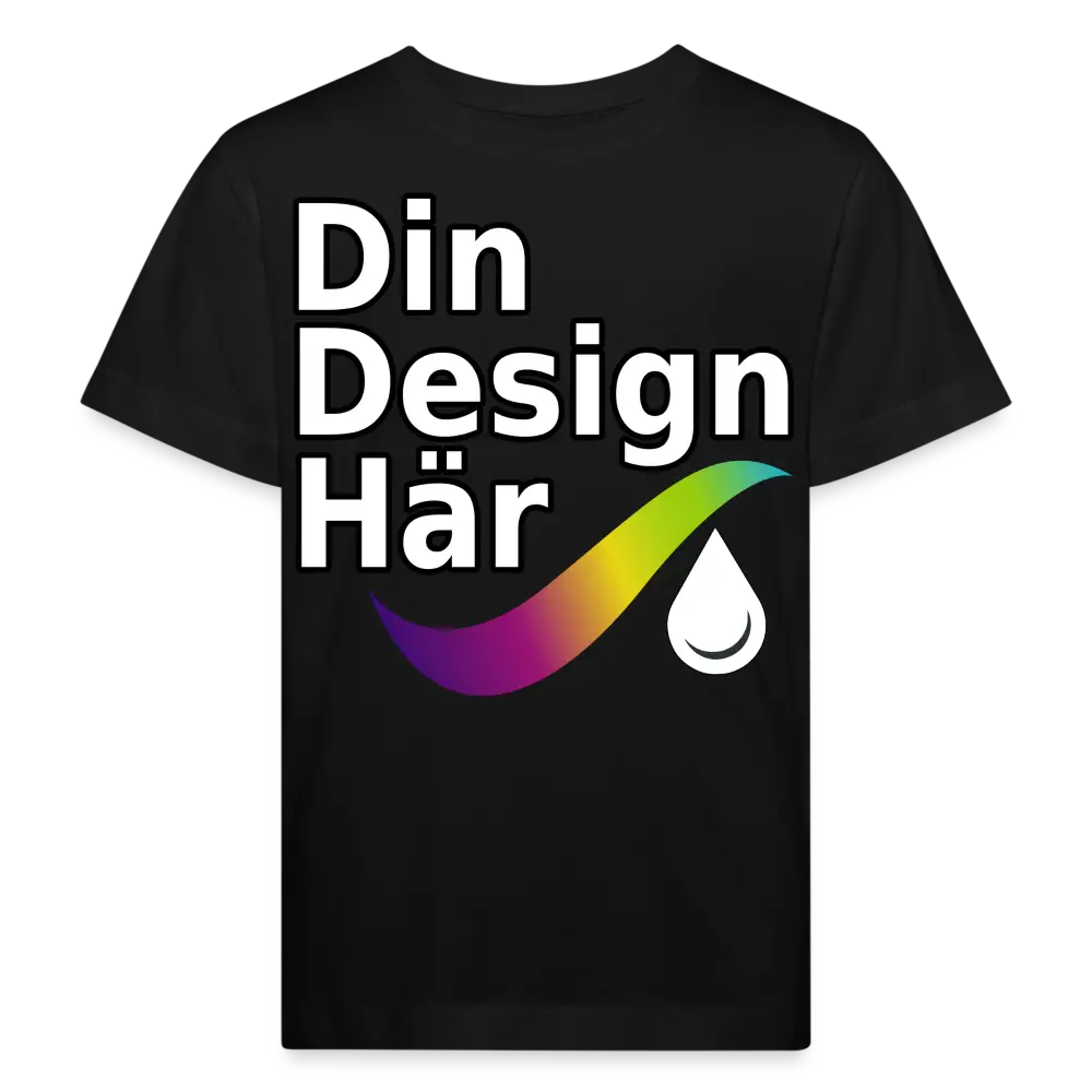 Designa Ekologisk T-shirt Barn Svart / 98/104 (3-4 Years) - Designa Och Tryck Online