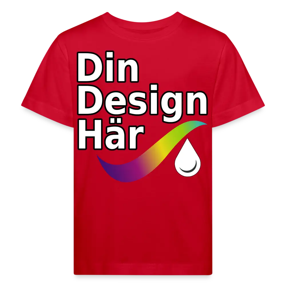 Designa Ekologisk T-shirt Barn Röd / 98/104 (3-4 Years) - Designa Och Tryck Online