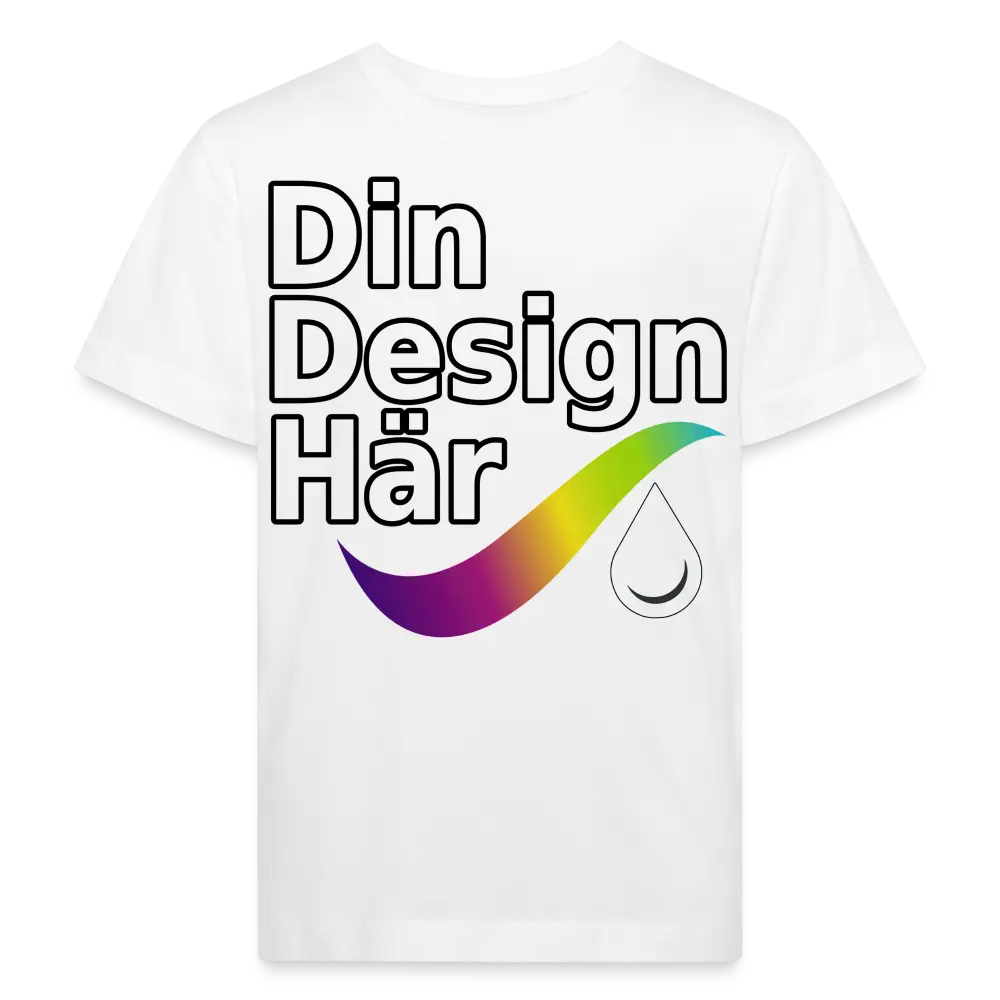 Designa Ekologisk T-shirt Barn Vit / 98/104 (3-4 Years) - Designa Och Tryck Online