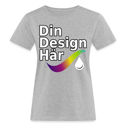 Designa Ekologisk T-shirt Dam Gråmelerad / s - Designa Och Tryck Online