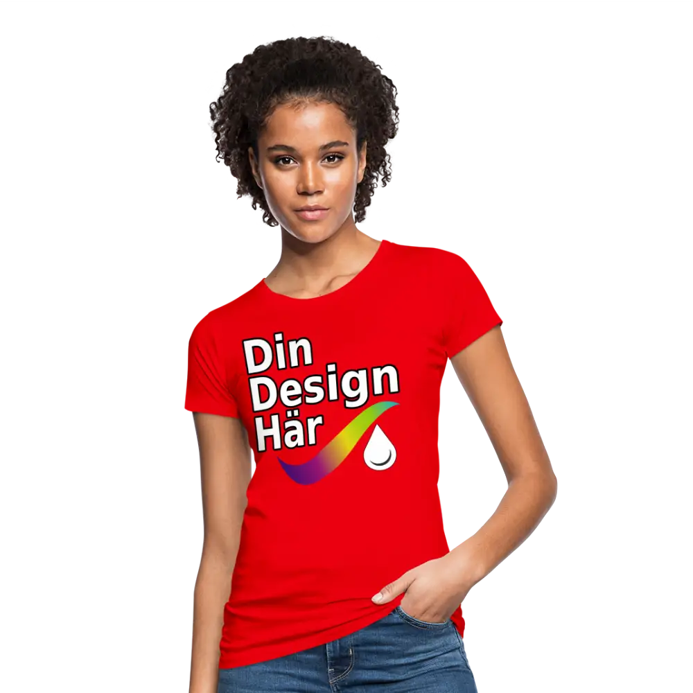 Designa Ekologisk T-shirt Dam Röd / s - Designa Och Tryck Online
