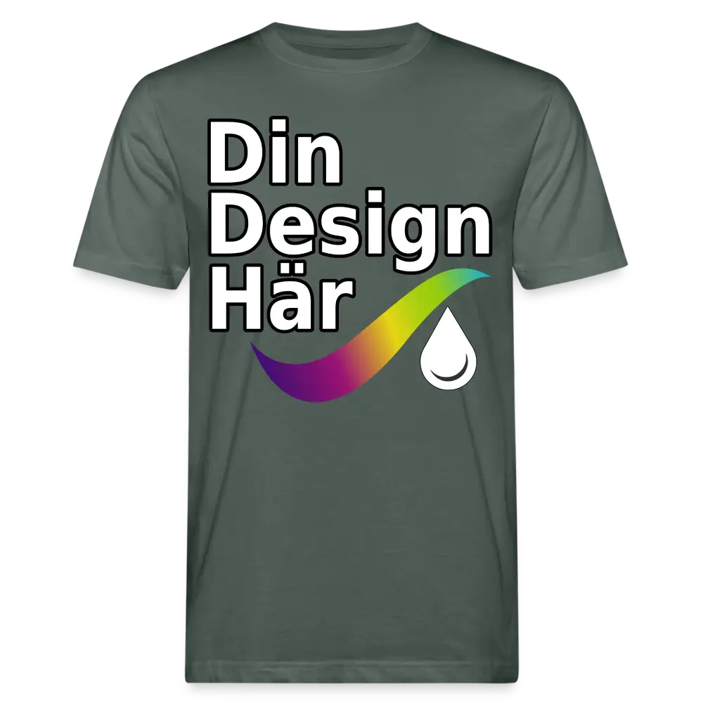 Designa Ekologisk T-shirt Herr Grå-grön / m - Designa Och Tryck Online