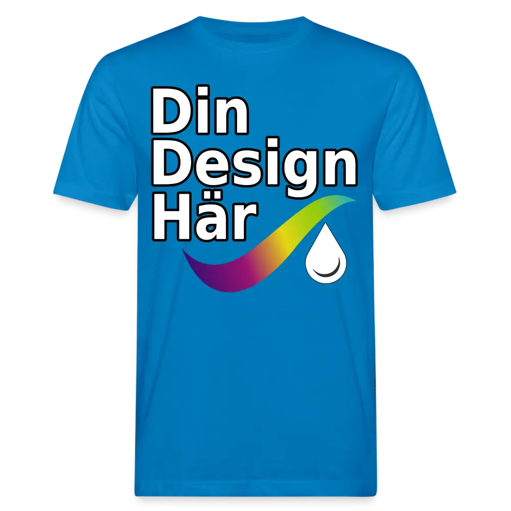 Designa Ekologisk T-shirt Herr Påfågelsblå / m - Designa Och Tryck Online