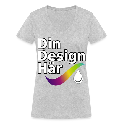 Designa Ekologisk T-shirt Med V-ringning Dam Från Stanley & Stella Gråmelerad / s - Designa Och Tryck Online