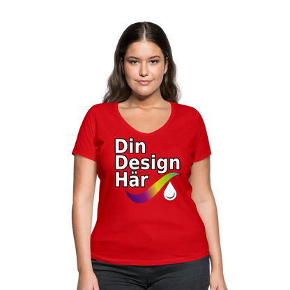 Designa Ekologisk T-shirt Med V-ringning Dam Från Stanley & Stella Röd / s - Designa Och Tryck Online