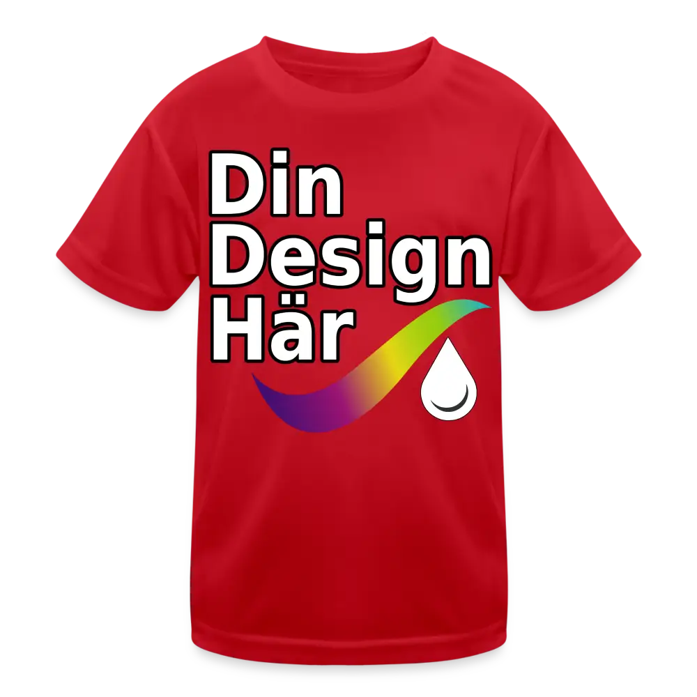 Designa Funktions-t-shirt Barn Röd / m - Designa Och Tryck Online