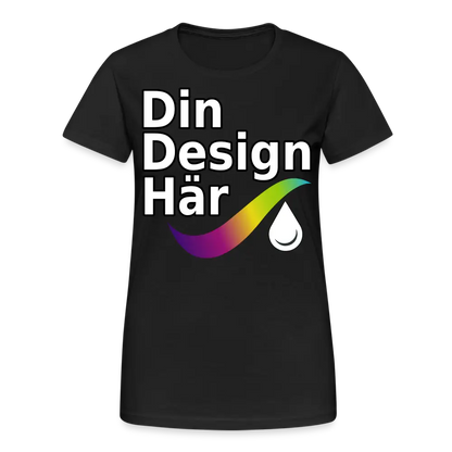 Designa Gildan Tung T-shirt Dam Svart / s - Designa Och Tryck Online