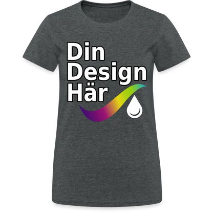 Designa Gildan Tung T-shirt Dam Mörkt Gråmelerad / s - Designa Och Tryck Online