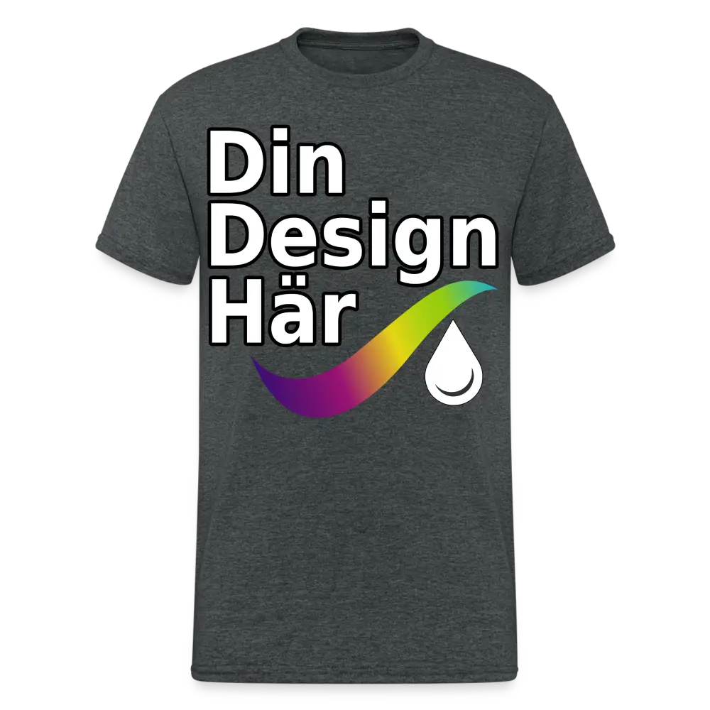 Designa Gildan Tung T-shirt Herr Mörkt Gråmelerad / s - Designa Och Tryck Online