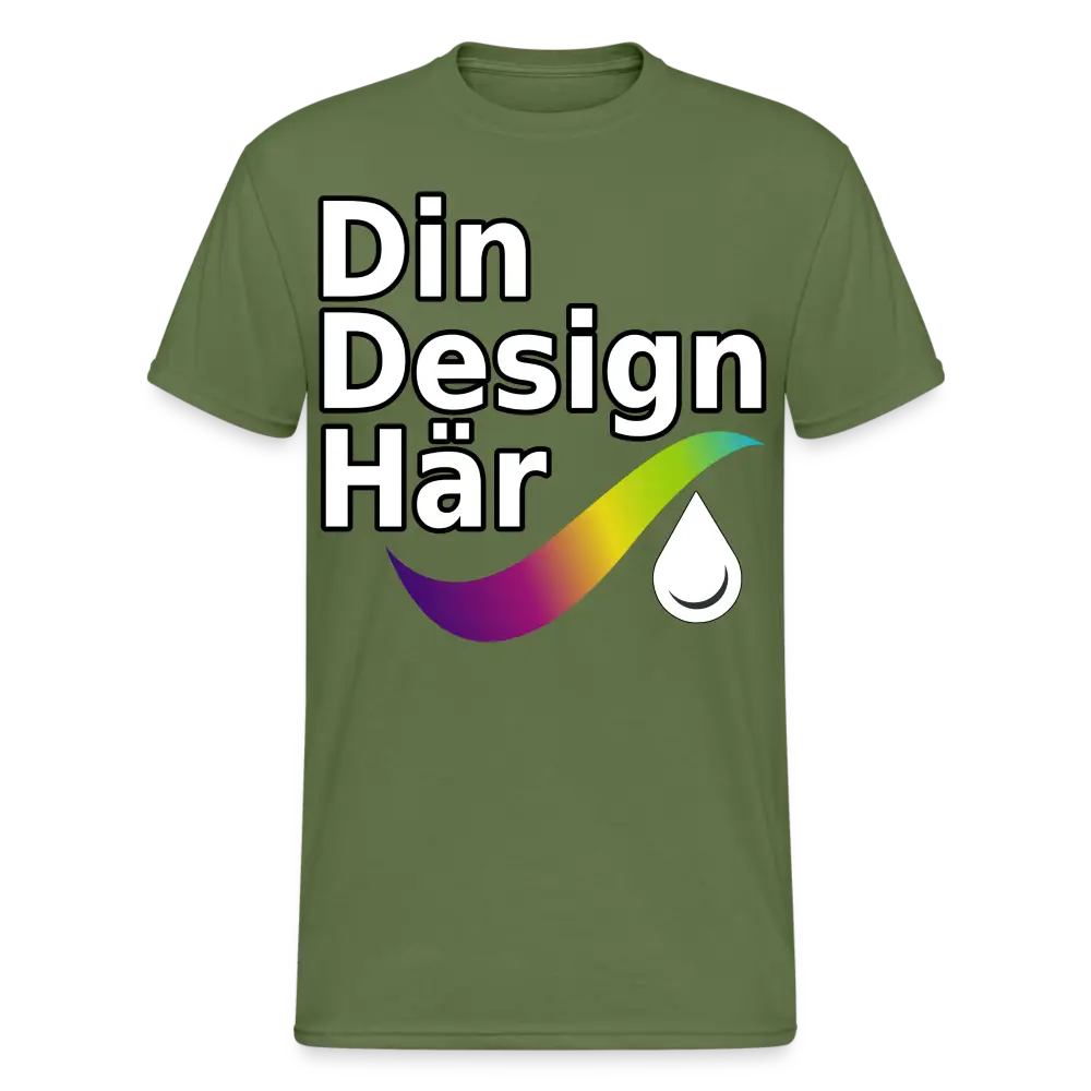 Designa Gildan Tung T-shirt Herr Militärgrönt / s - Designa Och Tryck Online