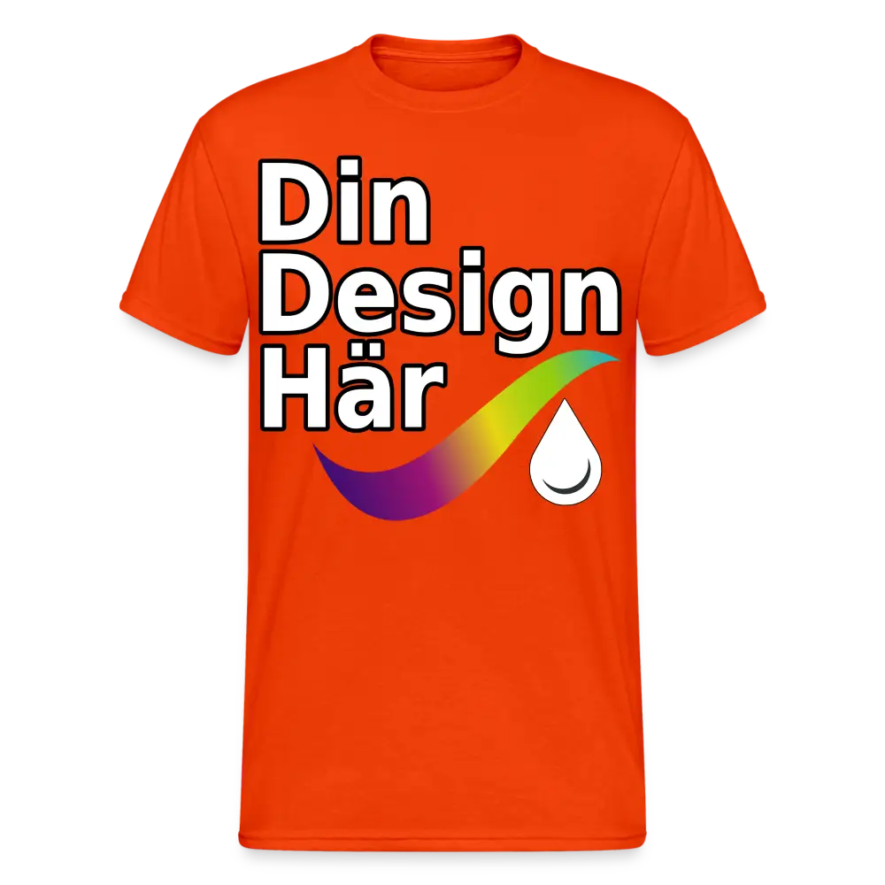 Designa Gildan Tung T-shirt Herr Orange / s - Designa Och Tryck Online