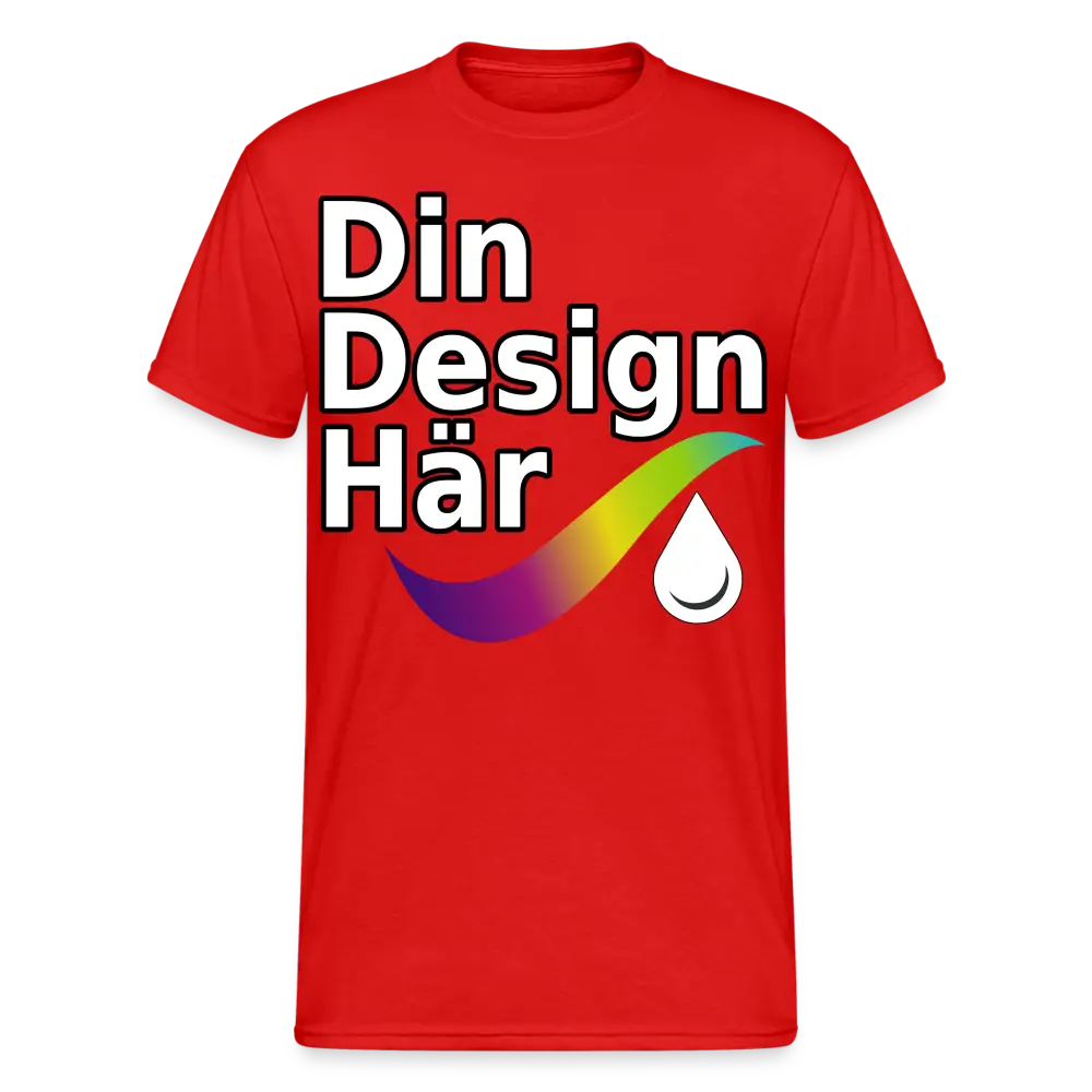 Designa Gildan Tung T-shirt Herr Röd / s - Designa Och Tryck Online