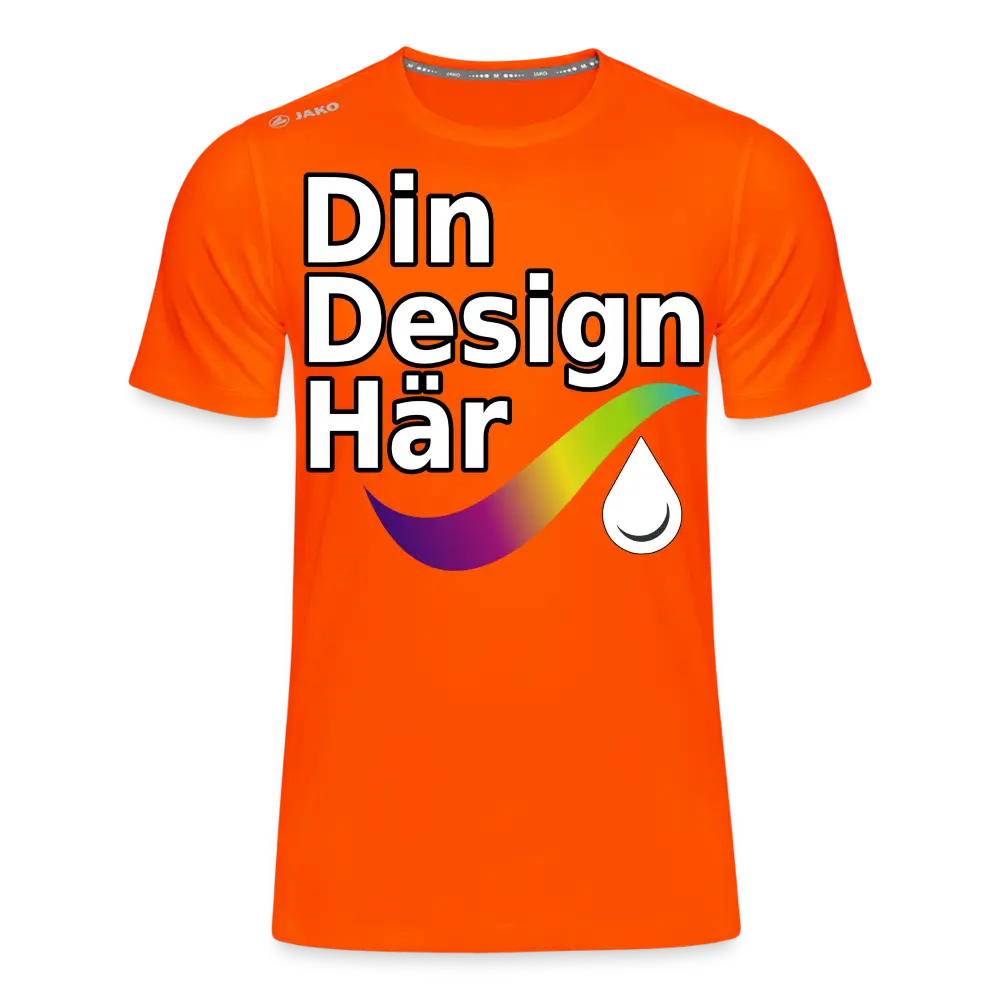 Designa Jako T-shirt Run 2.0 Herr Neon Orange / s - Designa Och Tryck Online