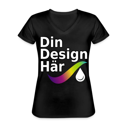 Designa Klassisk T-shirt Med V-ringning Dam Svart / s - Designa Och Tryck Online